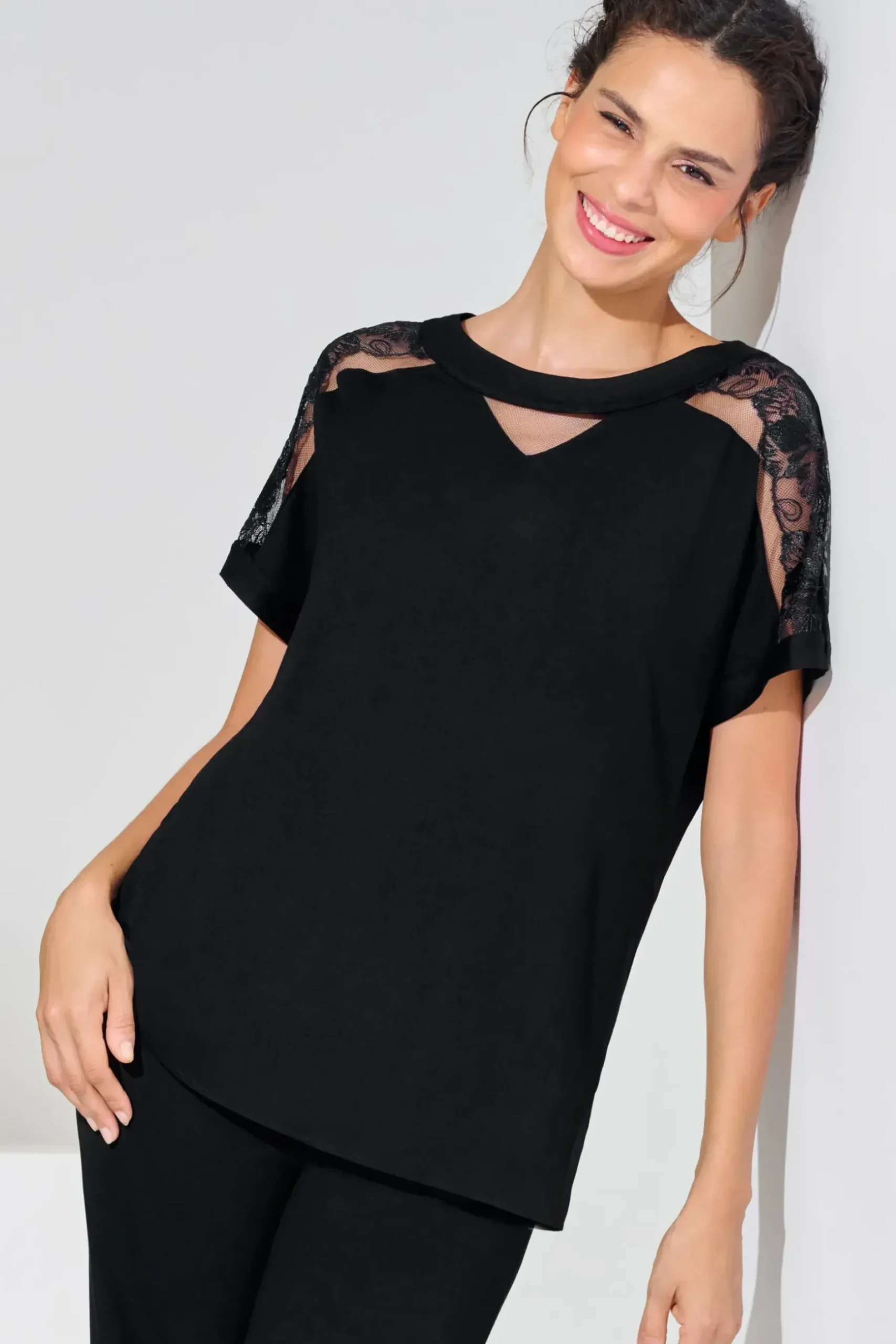 New Pyjama mit Schlafshirt und Hose »Eminence« Damen Pyjamas