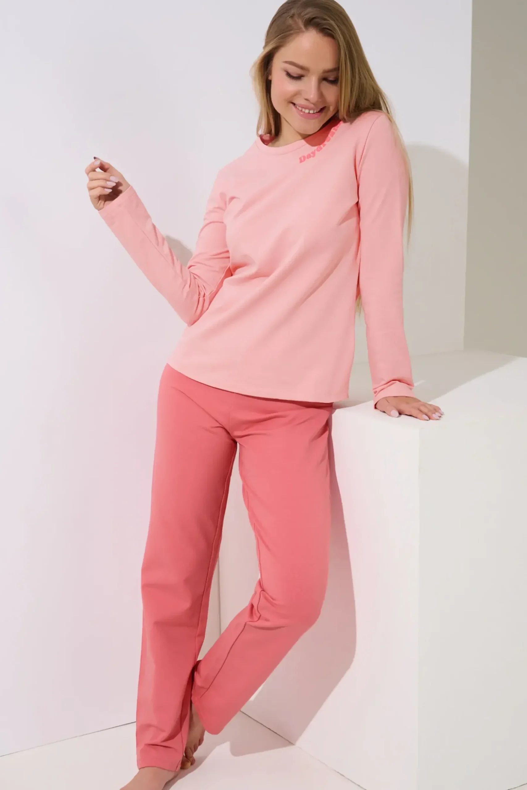Outlet Pyjama mit Schlafshirt und Hose »Delightful« - Loungewear Damen Pyjamas