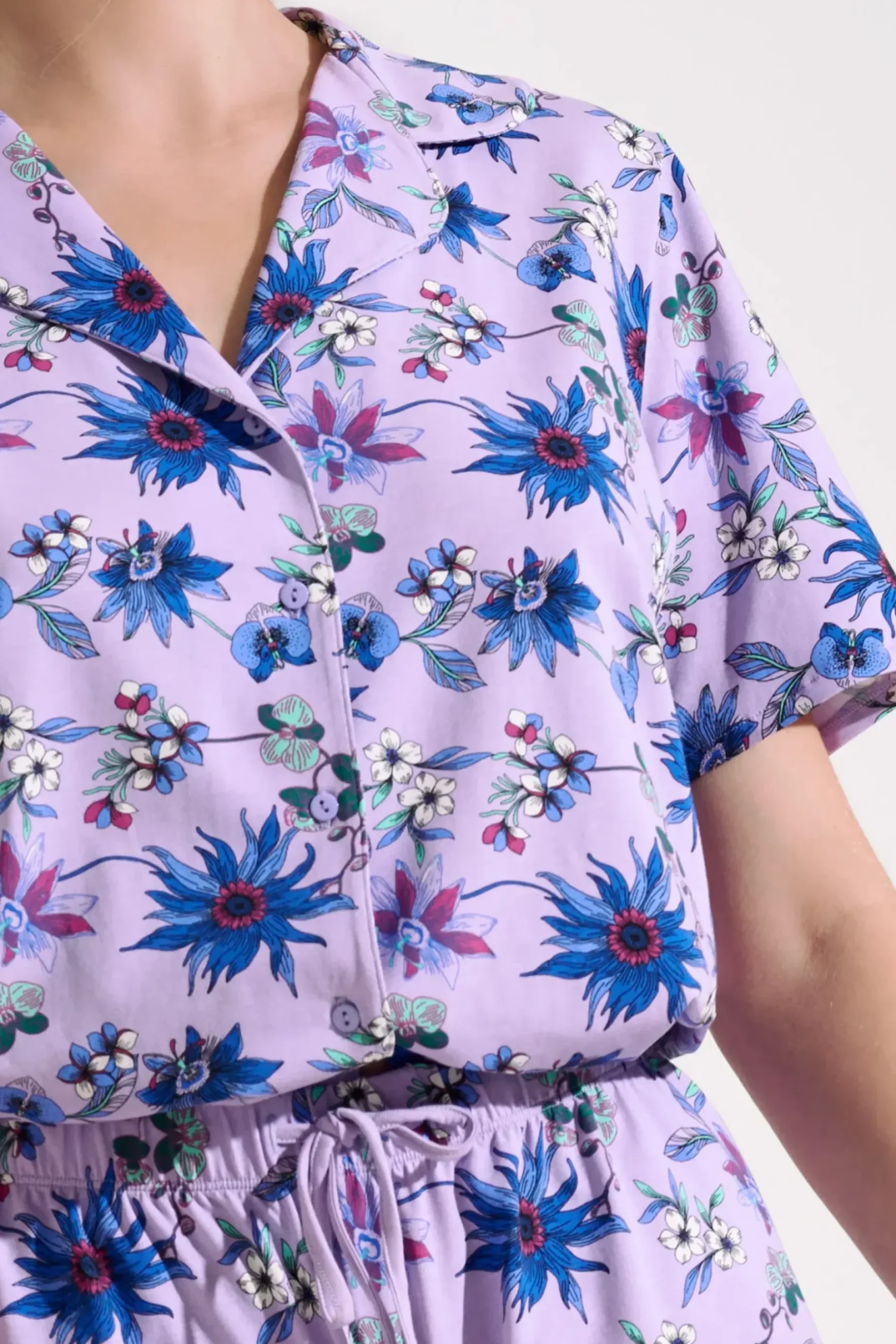 Online Pyjama mit Schlafshirt und Shorts »Flowers« Damen Pyjamas
