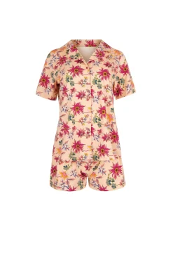 New Pyjama mit Schlafshirt und Shorts »Flowers« Damen Pyjamas