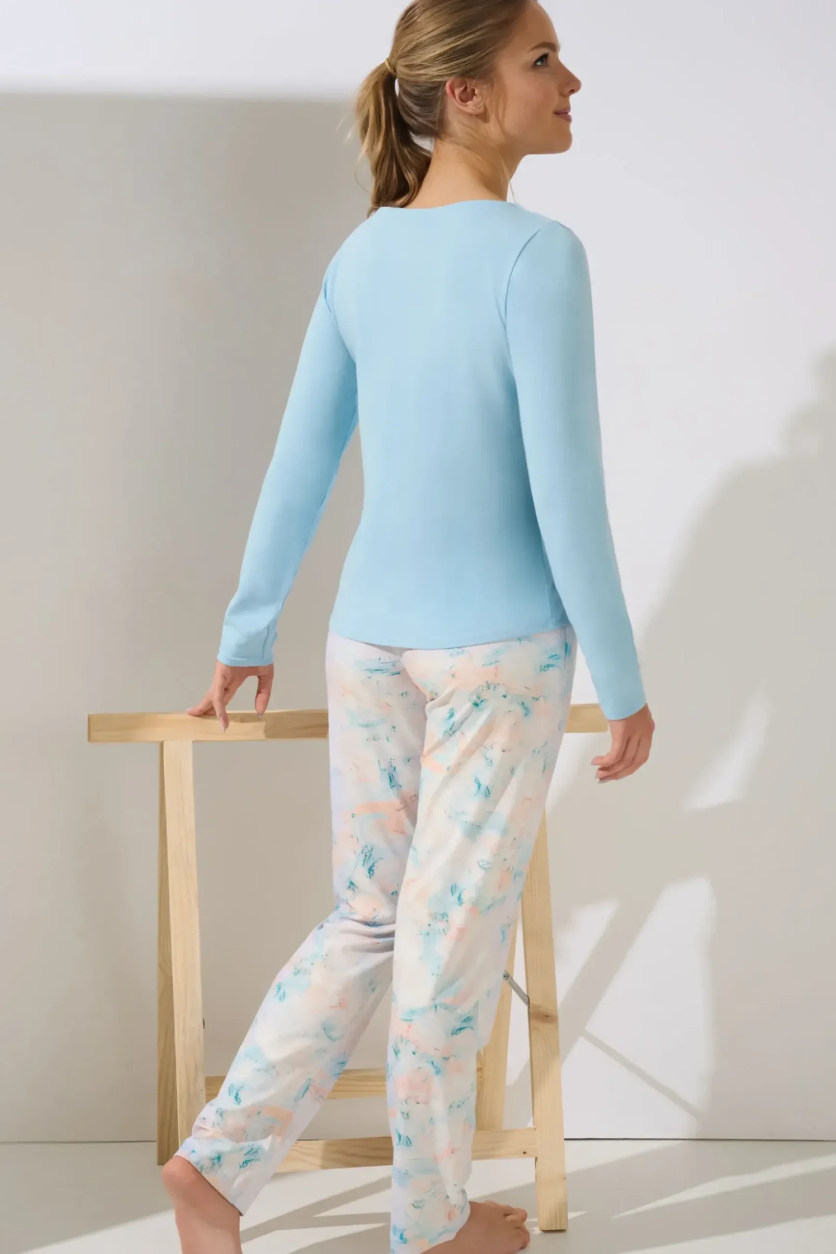 Online Pyjama mit Schlafshirt und Hose »Olena« Damen Pyjamas