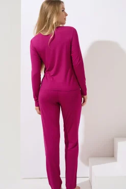 Online Pyjama mit Schlafshirt und Hose »Evelyn« Damen Pyjamas