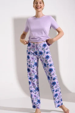 Clearance Pyjama mit Schlafshirt und Hose »Flowers« Damen Pyjamas