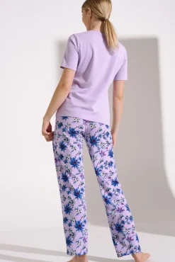 Clearance Pyjama mit Schlafshirt und Hose »Flowers« Damen Pyjamas