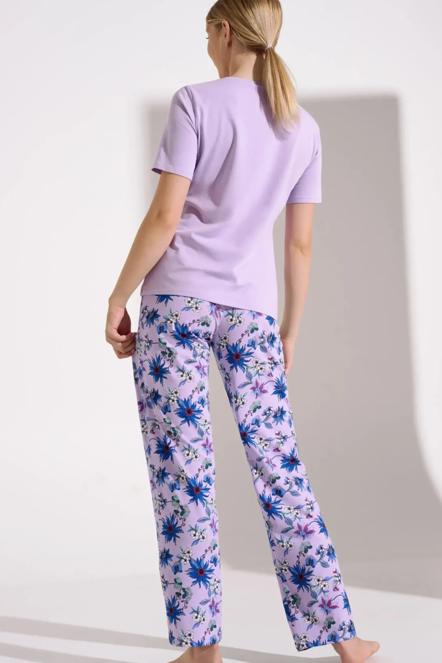 Clearance Pyjama mit Schlafshirt und Hose »Flowers« Damen Pyjamas