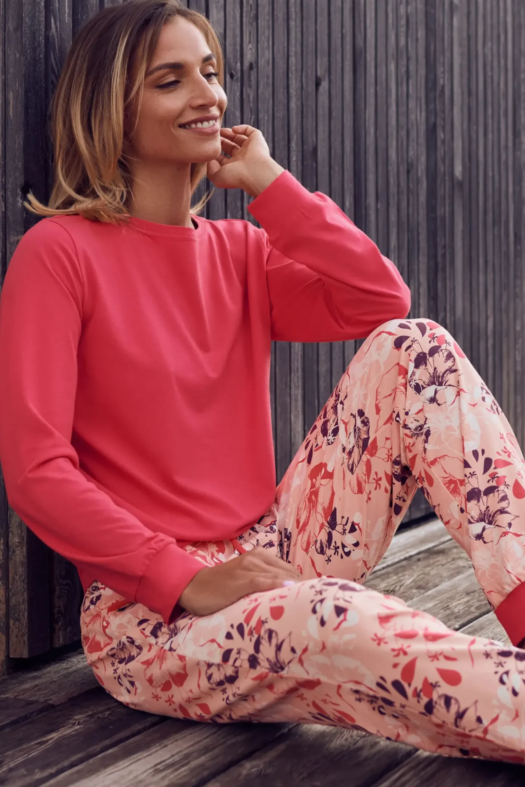 Fashion Pyjama mit Schlafshirt und Hose »Ocean« Damen Pyjamas