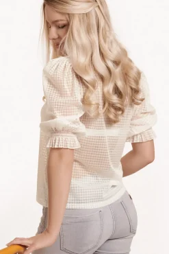 New Transparente Bluse mit Puff-Ärmeln Limitless Damen Shirts